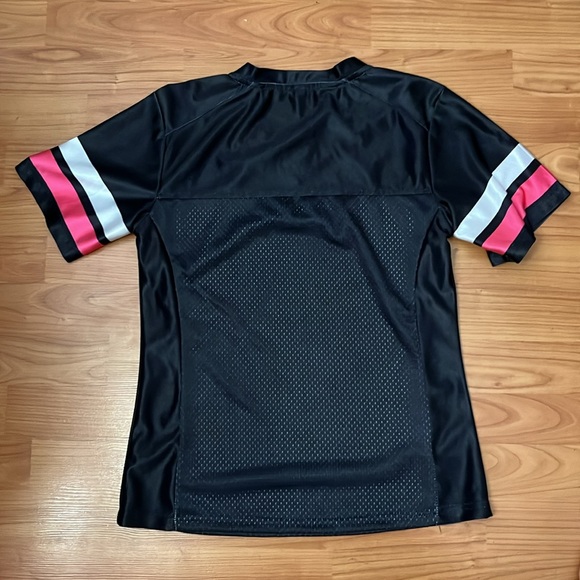 NWOT Teen Football Jersey Costume Sz XS fit my 6th grader black and pink - Picture 3 of 3